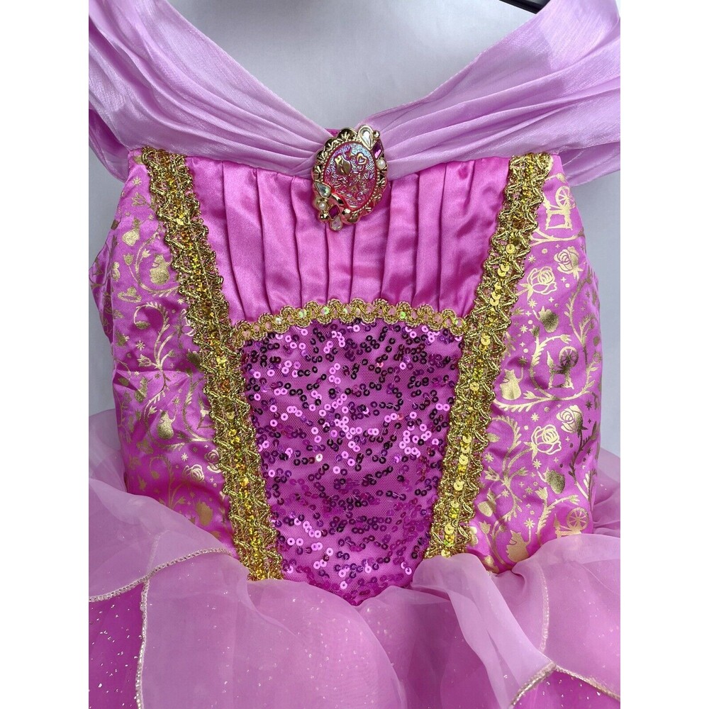 Disney Store Parks Girls 7/8 Princess Aurora Sleeping Beauty Pink‎ Costume Dress - Picture 2 of 5